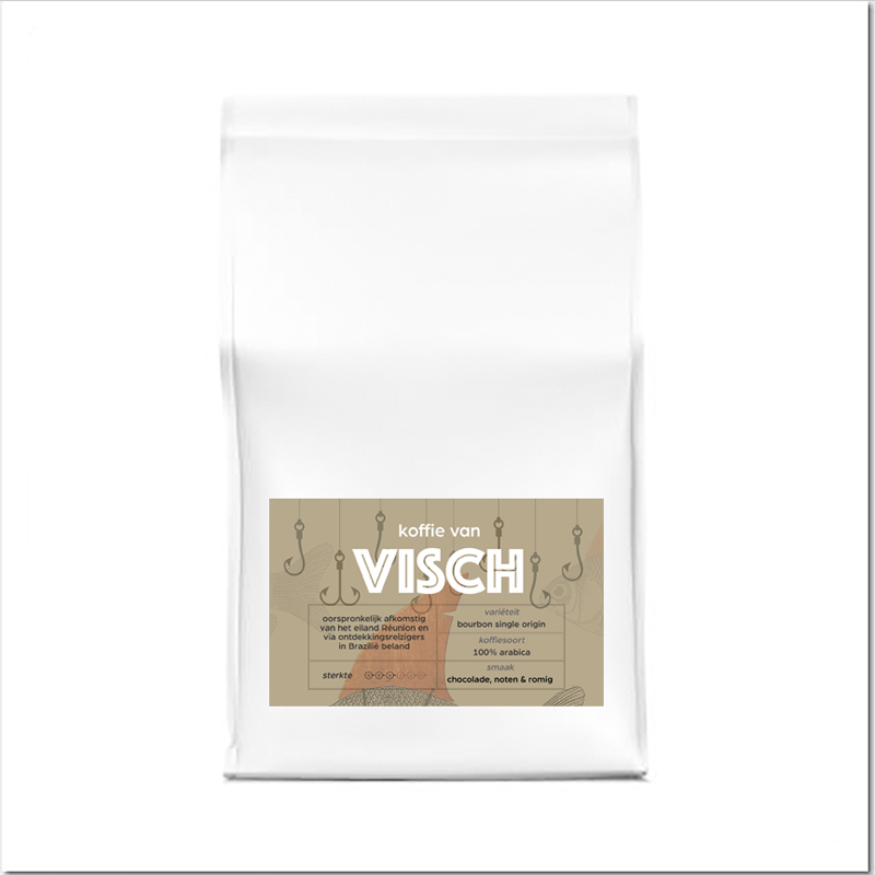 koffiebonen bourbon Bourbon koffiebonen van BAR VISCH verpakt per 500 gram verkrijgbaar in de webshop