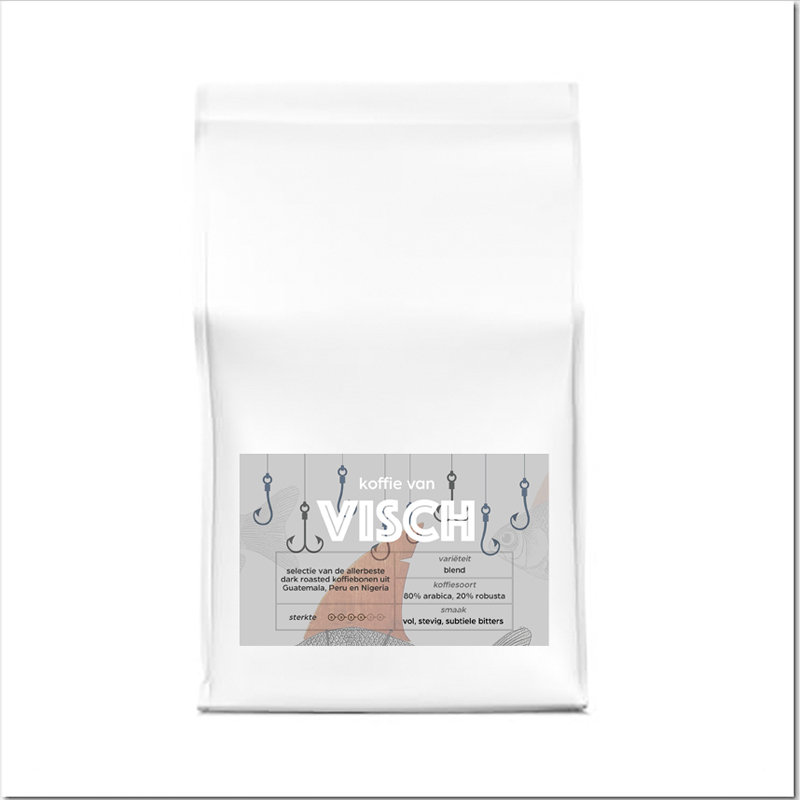 koffiebonen dark roast Dark roast koffiebonen van BAR VISCH verpakt per 500 gram verkrijgbaar in de webshop